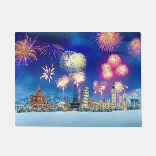 frohe Weihnachten und guten Rutsch ins Neue Jahr Fußmatte (Vorderseite)