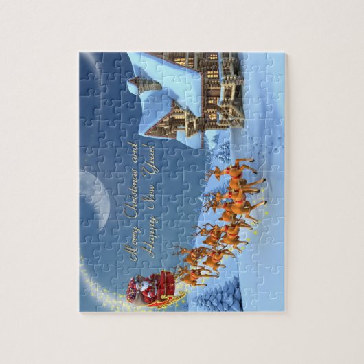 frohe Weihnachten und guten Rutsch ins Neue Jahr Puzzle (Vertikal)