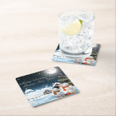 frohe Weihnachten und guten Rutsch ins Neue Jahr Rechteckiger Pappuntersetzer (Vor Ort)