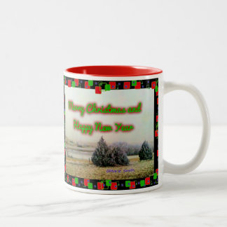 Frohe Weihnachten und guten Rutsch ins Neue Jahr! Zweifarbige Tasse