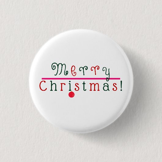 Frohe Weihnachten und hangende Ornamente Button (Vorderseite)
