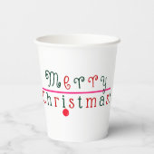 Frohe Weihnachten und hangende Ornamente Pappbecher (Rückseite)