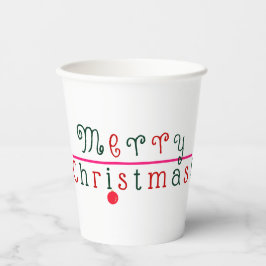 Frohe Weihnachten und hangende Ornamente Pappbecher