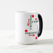 Frohe Weihnachten und hangende Ornamente Verwandlungstasse (VorderseiteRechts)