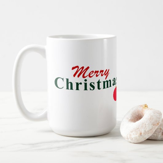 Frohe Weihnachten und hangende Ornamente Weihnacht Kaffeetasse (Mit Donut)