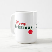 Frohe Weihnachten und hangende Ornamente Weihnacht Kaffeetasse (Vorderseite Links)