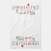 Frohe Weihnachten und Hanging Ornament, festlicher Geschirrtuch (Vertikal)