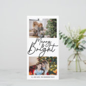 Frohe Weihnachten und hell Moderne 2 Foto Collage (Stehend Vorderseite)