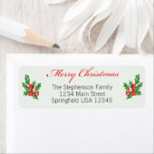 Frohe Weihnachten und Holly Custom Rücksendeadress (Insitu)