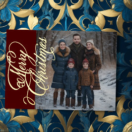 Frohe Weihnachten und Ihr Foto Folien Feiertagskarte