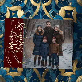 Frohe Weihnachten und Ihr Foto Folien Feiertagskarte