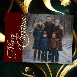 Frohe Weihnachten und Ihr Foto Folien Feiertagskarte