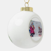 Frohe Weihnachten und Ihr Foto Keramik Kugel-Ornament (Links)