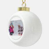 Frohe Weihnachten und Ihr Foto Keramik Kugel-Ornament (Rechts)