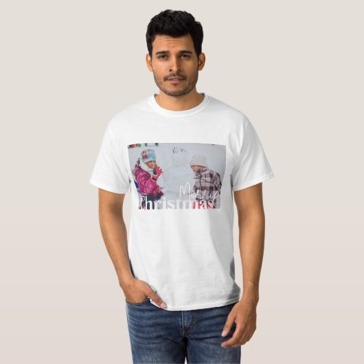Frohe Weihnachten und Ihr Foto T-Shirt (Vorne ganz)