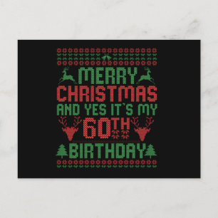 Frohe Weihnachten Und Ja Es ist mein 60. Geburtsta Postkarte