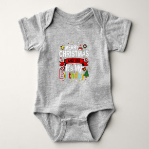 Frohe Weihnachten und ja, es ist mein Geburtstagsg Baby Strampler