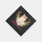 Frohe Weihnachten und Katze Serviette (Ecke)