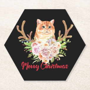 Frohe Weihnachten und Katze Untersetzer
