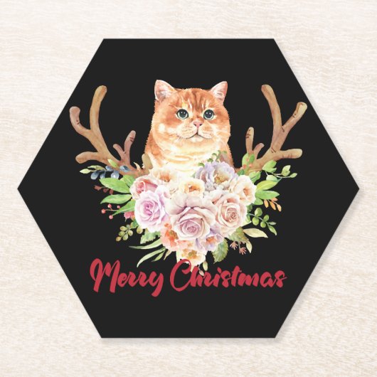 Frohe Weihnachten und Katze Untersetzer (Vorderseite)