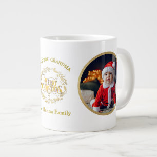Frohe Weihnachten und Liebe Sie Oma   Zwei Fotos Jumbo-Tasse