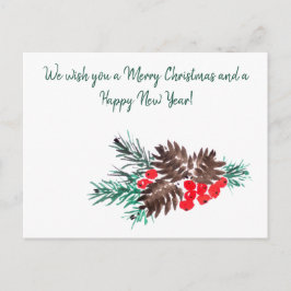 Frohe Weihnachten und Neues Jahr 2 personalisiert Postkarte