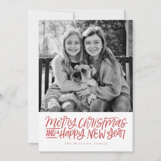 Frohe Weihnachten und Neues Jahr Hand geschrieben (Vorderseite)