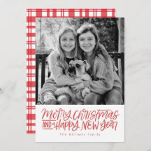 Frohe Weihnachten und Neues Jahr Hand geschrieben