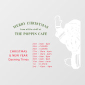 Frohe Weihnachten und Neujahr Öffnungszeiten Weihn Fensteraufkleber (Blatt)