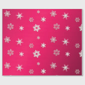 Frohe Weihnachten und Neujahr weiße Schneeflocken Geschenkpapier (Flach)