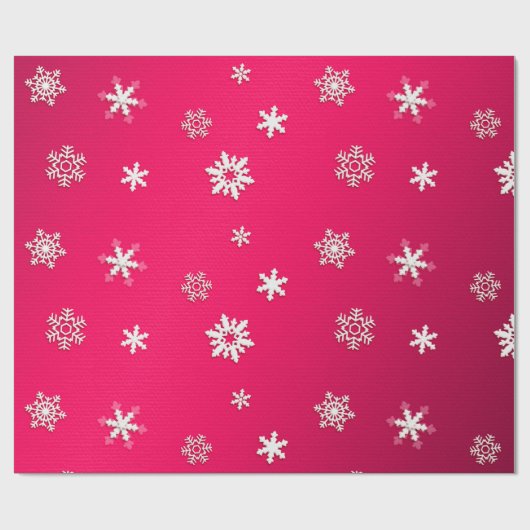 Frohe Weihnachten und Neujahr weiße Schneeflocken Geschenkpapier (Flach)