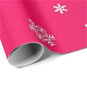 Frohe Weihnachten und Neujahr weiße Schneeflocken Geschenkpapier (Rolleneckpunkt)