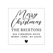 Frohe Weihnachten und Niedliches Herz Rücksendeadr Gummistempel (Prägung)