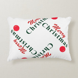 Frohe Weihnachten und Ornament, Classic Red & Gree Dekokissen