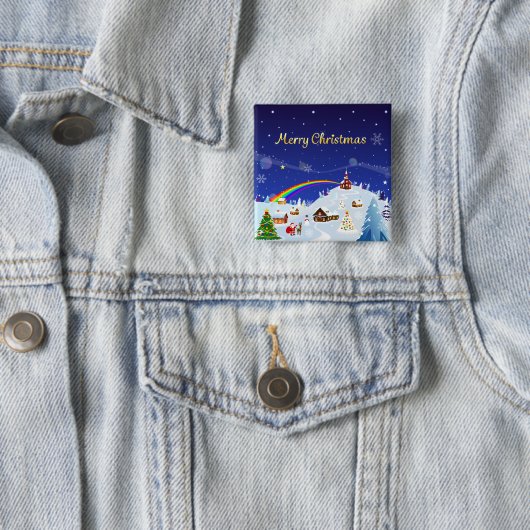 Frohe Weihnachten und Regenbogen Santa Button (Beispiel)
