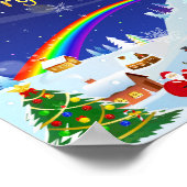 Frohe Weihnachten und Regenbogen Santa Poster (Ecke)