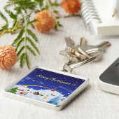 Frohe Weihnachten und Regenbogen Santa Schlüsselanhänger (Seite)