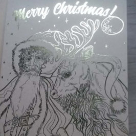 Frohe Weihnachten und Reindeer Folienkarte