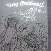 Frohe Weihnachten und Reindeer Folienkarte