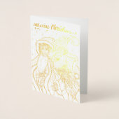 Frohe Weihnachten und Reindeer Folienkarte (Vorderseite)