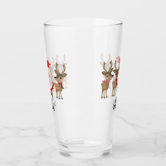 Frohe Weihnachten und Reindeer Glas (Links)