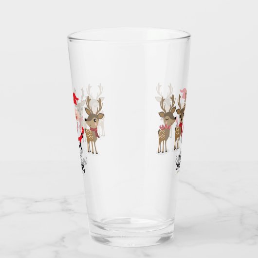 Frohe Weihnachten und Reindeer Glas (Rechts)
