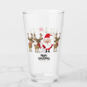 Frohe Weihnachten und Reindeer Glas (Vorderseite)