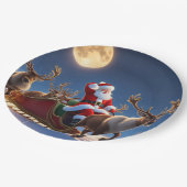Frohe Weihnachten und Reindeer Pappteller (Schrägansicht)