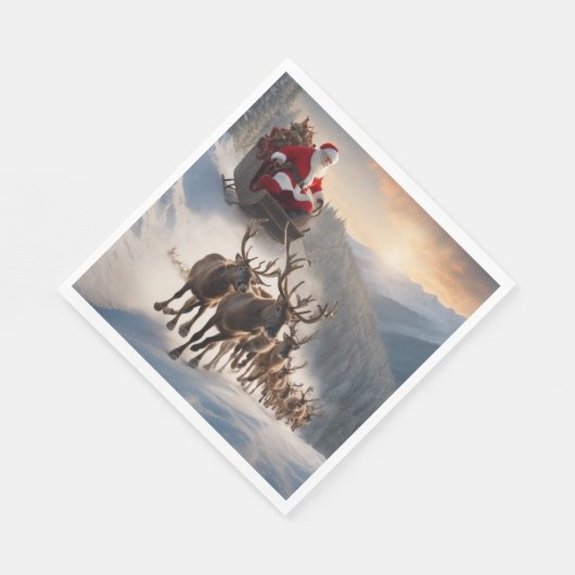 Frohe Weihnachten und Reindeer Serviette (Ecke)