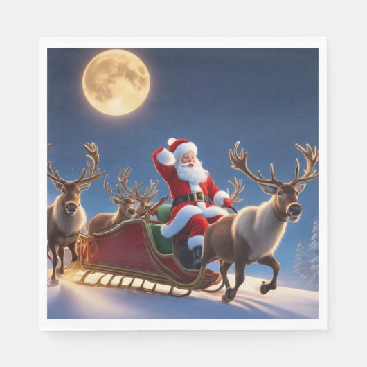 Frohe Weihnachten und Reindeer Serviette (Vorderseite)