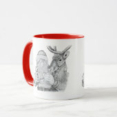 Frohe Weihnachten und Reindeer Tasse (Vorderseite Links)