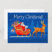 Frohe Weihnachten und Schlitten mit Rentier (Vorne/Hinten)