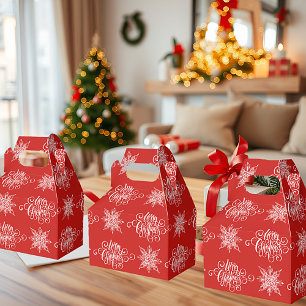 Frohe Weihnachten und Schneeflocken Geschenkschachtel