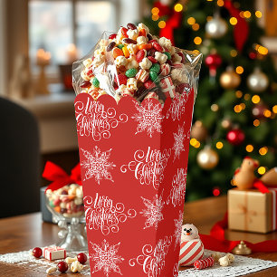 Frohe Weihnachten und Schneeflocken Geschenkschachtel